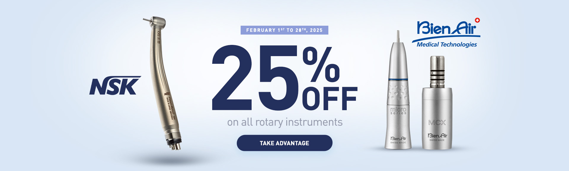 25% off on rotary instruments until 28/02